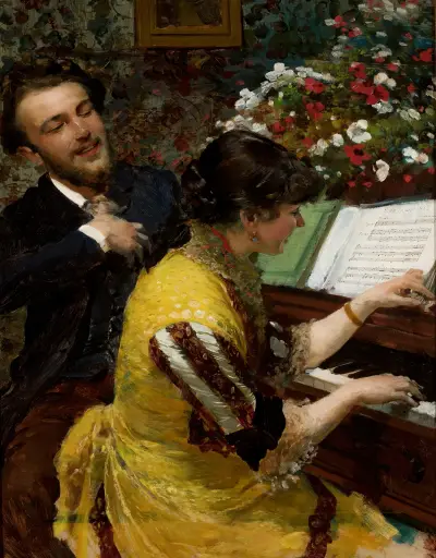 “I have seen once” – scene by the piano av Leon Wyczółkowski