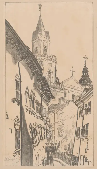 Jezuicka Street av Leon Wyczółkowski
