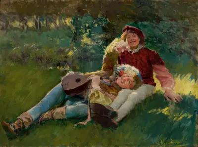 Merry children av Leon Wyczółkowski