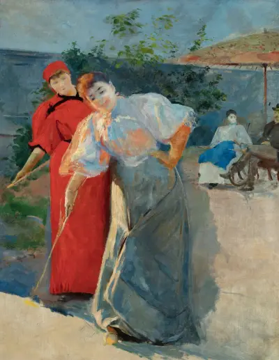 Playing croquet (from 1892 until 1895) av Leon Wyczółkowski