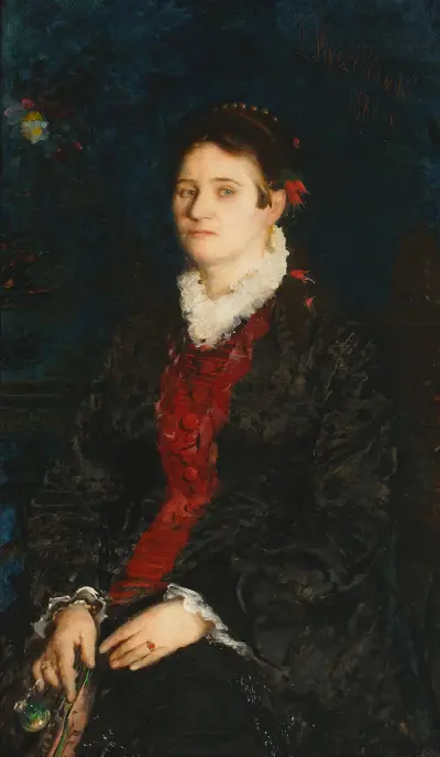 Portrait of a woman av Leon Wyczółkowski