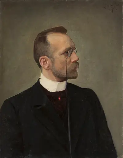 Portrait of Mikołaj Brzeski av Leon Wyczółkowski