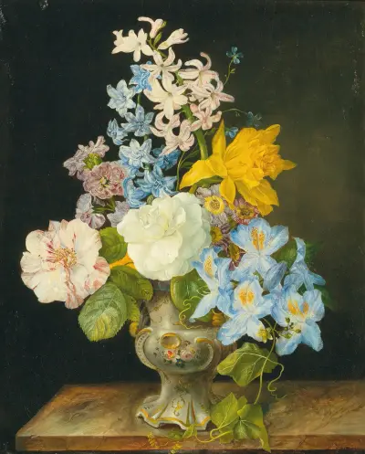 Blumenstrauß in einer Porzellanvase av Franz Xaver Petter