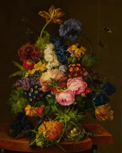 Flowers and Pineapple on an Entablature av Franz Xaver Petter