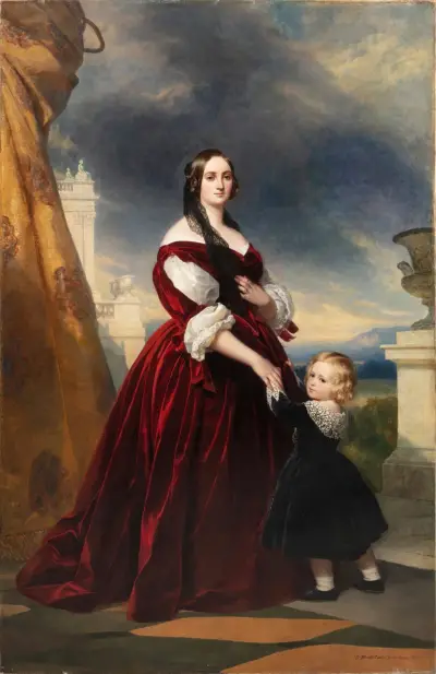 Porträtt av grevinnan Duchâtel (1817–1878) med sonen, vicomte Charles Tanneguy Duchâtel (1838–1891) av Franz Xaver Winterhalter