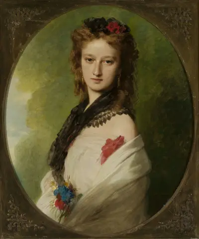 Portrait of Zofia Zamoyska née Potocka av Franz Xaver Winterhalter