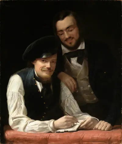 Selbstbildnis des Künstlers mit Bruder av Franz Xaver Winterhalter