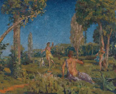 Artemis with a dog and two companions at a spring von Ker-Xavier Roussel