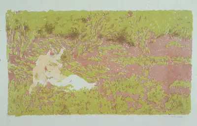 Zwei Frauen in einer Landschaft, 1900 – Nr. 2 von Ker-Xavier Roussel