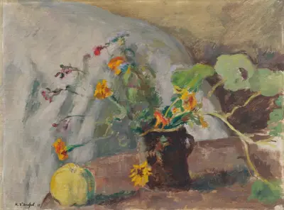 Pomme et bouquet de fleurs av Ker-Xavier Roussel