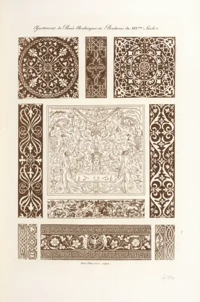 Ajustement de pavés arabesques et broderies du XVIème. siècles. av Nicolas Xavier Willemin