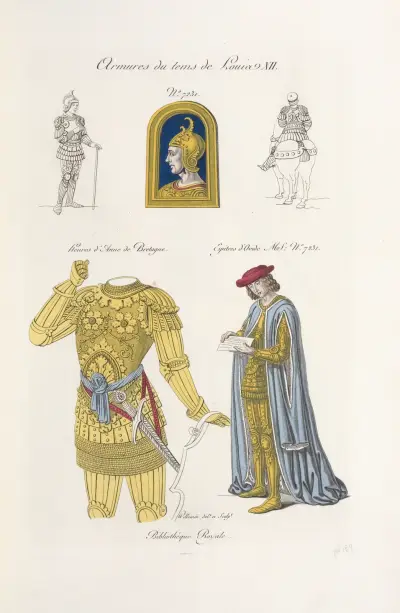 Rüstungen aus der Zeit Ludwigs XII. Nr. 7231. Stundenbuch der Anne de Bretagne. Ovids Briefe, Handschrift Nr. 7231 von Nicolas Xavier Willemin