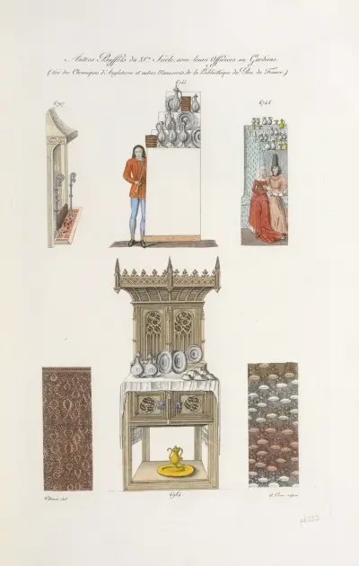 Weitere Buffets des 15. Jahrhunderts mit ihren Offizieren oder Wächtern von Nicolas Xavier Willemin