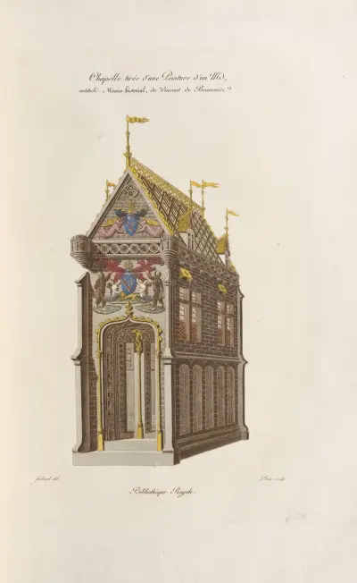 Kapell hämtat från en målning i ett manuskript med titeln Miroir historial av Vincent de Beauvais. Kungliga biblioteket. av Nicolas Xavier Willemin