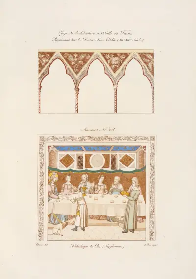Arkitekturmotiv och festhall i en bibel (1200–1300-talen) av Nicolas Xavier Willemin