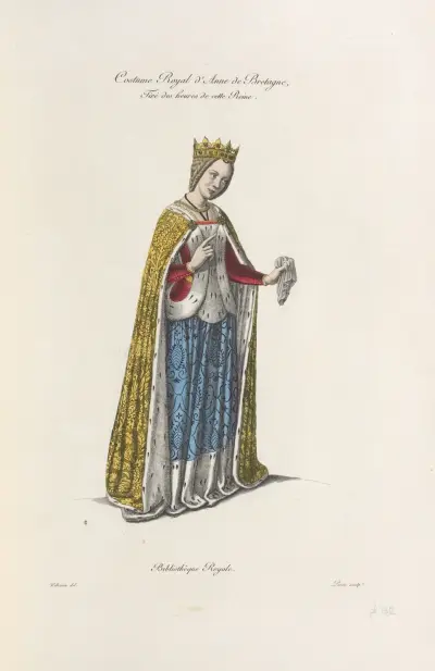 Königliches Kostüm der Anne de Bretagne, aus den Stundenbüchern dieser Königin von Nicolas Xavier Willemin