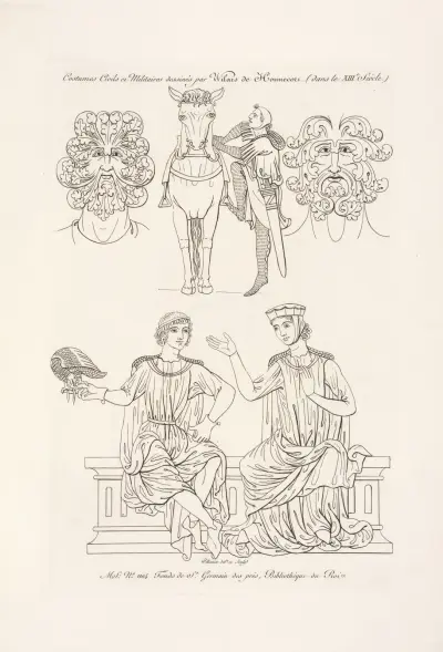 Costumes civils et militaires dessinés par Wilars de Honnecort (dans le XIIIe. siècle.) av Nicolas Xavier Willemin