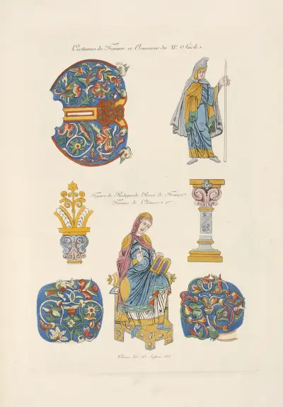 Costumes de femme et ornemens du XIe. siècle. av Nicolas Xavier Willemin
