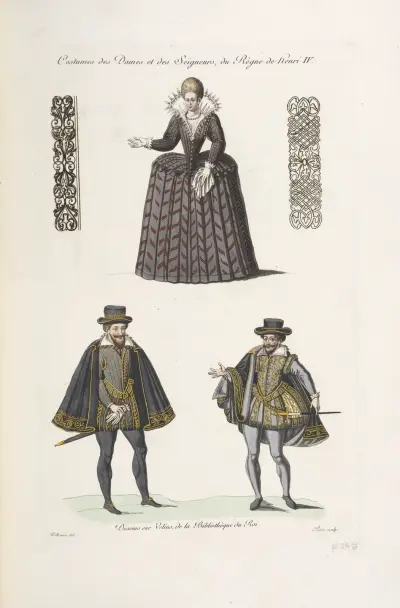 Costumes des dames et des seigneurs, du règne de Henri IV. av Nicolas Xavier Willemin