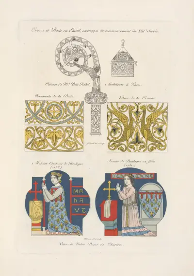 Crosse et boite en émail, ouvrages du commencement du XIIIe. siècle. av Nicolas Xavier Willemin