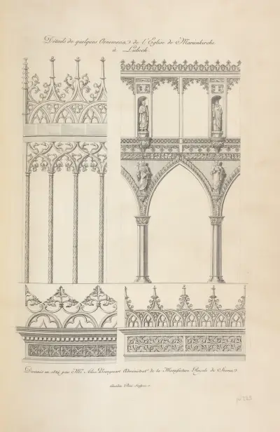 Details einiger Ornamente der Marienkirche in Lübeck von Nicolas Xavier Willemin