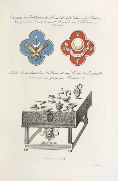 Emblem och deviser för Henrik II och Diane de Poitiers av Nicolas Xavier Willemin
