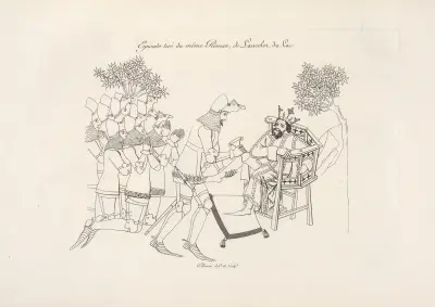Scen ur Lancelot du lac av Nicolas Xavier Willemin