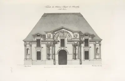 Fasad av kungliga slottet i Chantilly (1600-tal) av Nicolas Xavier Willemin