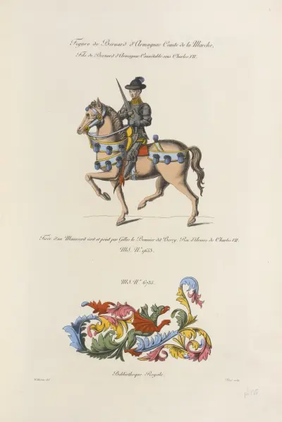 Figur av Bernard d’Armagnac, greve av La Marche, son till Bernard d’Armagnac, konnetabel under Karl VII av Nicolas Xavier Willemin