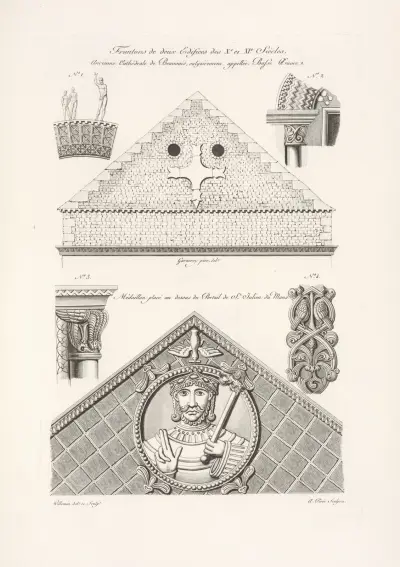 Frontons de deux edifices des Xe. et XIe. siècles av Nicolas Xavier Willemin