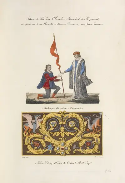 Jéhan de Werehin chevalier, séneschal de Haynaul, envoyant un de ses heraults en diverses provinces, pour faire harmes; av Nicolas Xavier Willemin