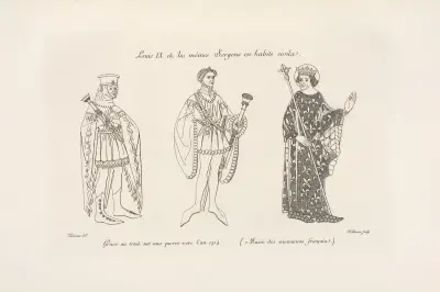 Louis IX. et le mêmes sergens en habits civils. av Nicolas Xavier Willemin