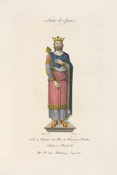 Louis-le-jeune, tiré de l’histoire des rois de France, par Dutillet, dédiée à Charles IX. av Nicolas Xavier Willemin