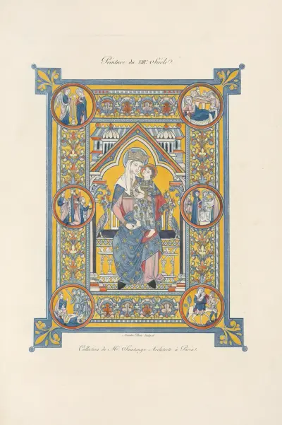 Peinture du XIIIe. siècle. [Illumination of blessed virgin and child.] av Nicolas Xavier Willemin