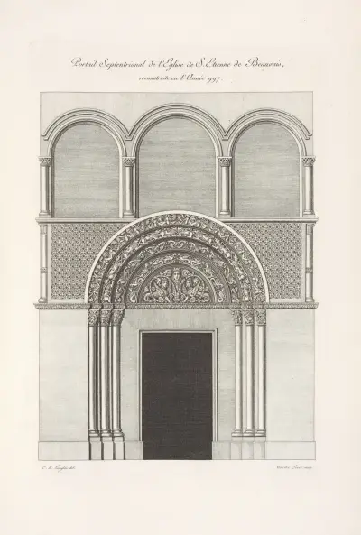 Portail septentrional de l’église de S. Étienne de Beauvais, reconstruite en l’année 997. av Nicolas Xavier Willemin