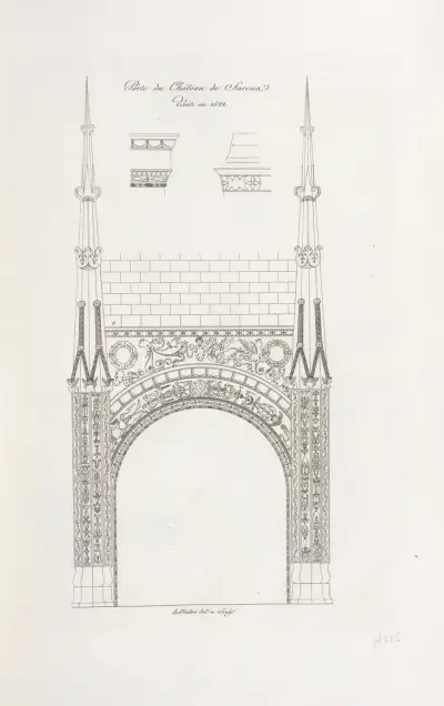 Porten till slottet i Sarcus. Byggt 1522. av Nicolas Xavier Willemin