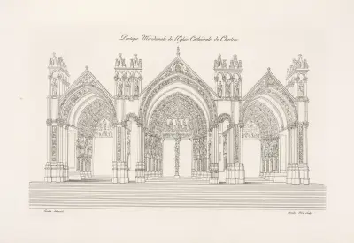 Södra portalen i katedralen i Chartres av Nicolas Xavier Willemin