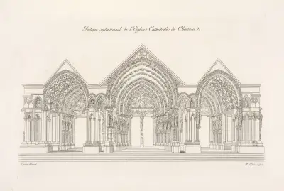 Norra portalen i katedralen i Chartres av Nicolas Xavier Willemin
