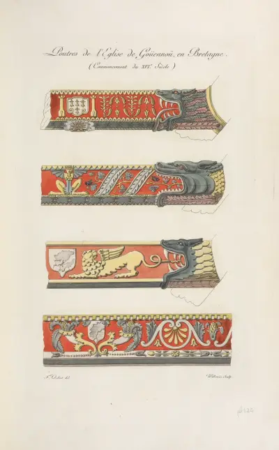 Balkar i kyrkan i Goüennoü, Bretagne. (Början av 1500-talet.) av Nicolas Xavier Willemin