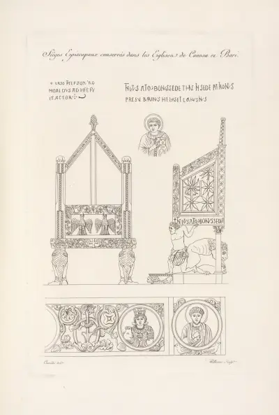 Biskopsstolar bevarade i kyrkorna i Canosa och Bari av Nicolas Xavier Willemin