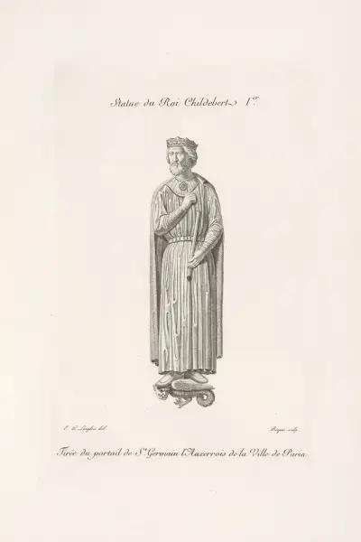 Staty av kung Childebert I av Nicolas Xavier Willemin