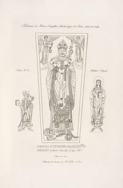 Gravmonument över Henri Sanglier, ärkebiskop av Sens, död 1144 av Nicolas Xavier Willemin