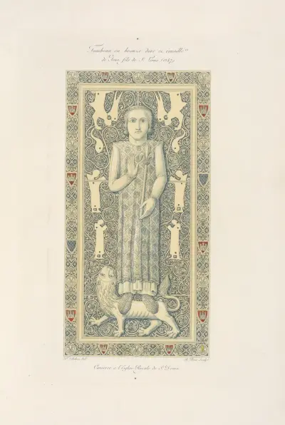 Förgylld och emaljerad bronsgrav för Jean, son till Ludvig den helige (1247) av Nicolas Xavier Willemin