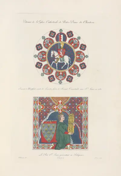 Glasmålningar i katedralen Notre-Dame de Chartres av Nicolas Xavier Willemin
