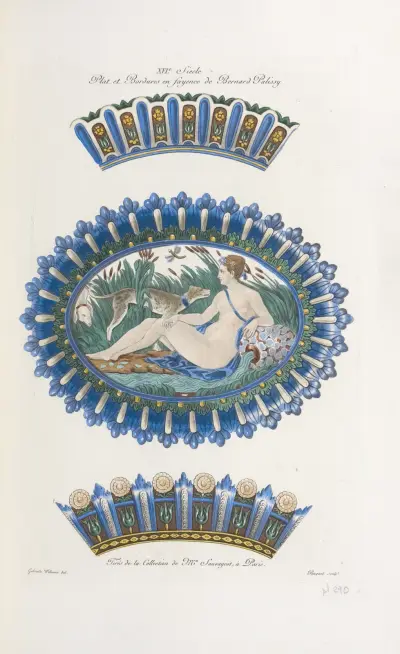 1600-talsfat och bårder i fajans av Bernard Palissy av Nicolas Xavier Willemin