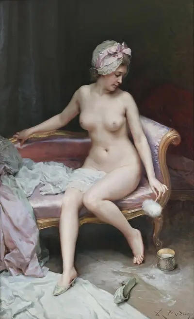 Después del baño (desnudo de mujer) av Raimundo de Madrazo y Garreta