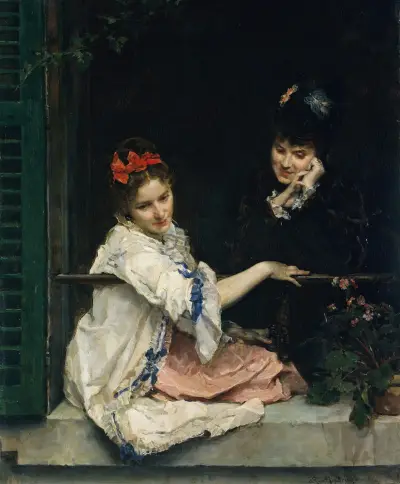 Mädchen am Fenster von Raimundo de Madrazo y Garreta