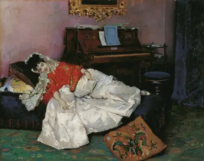 Die Lesende (Aline Masson) von Raimundo de Madrazo y Garreta