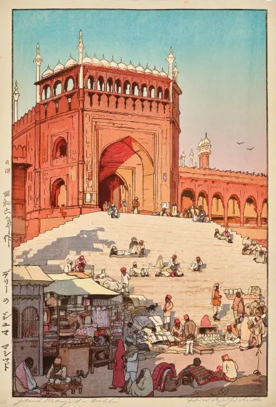 Derii no Juma Mashiddo (Jama Masjid, Delhi) av Yoshida Hiroshi