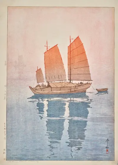 Hansen asa (Sailing boats, morning) av Yoshida Hiroshi